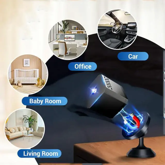 Alt view image 6 of 7 - Mini Smart HD Night Vision Security Camera, Mini Wireless Camera, Mini Spy Camera, Mini Security Camera Wireless, 1080p HD for Outdoor/Indoor (3PCS,Without Card)