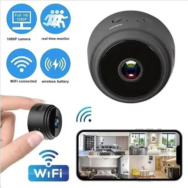 Alt view image 2 of 6 - A9 HD WiFi Smart Monitor Surveillance Cameras Sensor Camcorder Web Video Home Safety Security