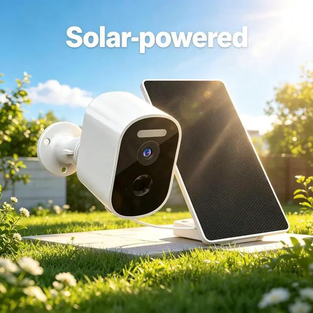 Alt view image 2 of 7 - Solar Security Camera Wireless Outdoor, 2-Way Audio Color Night Vision