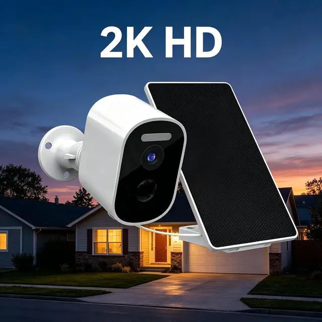 Alt view image 4 of 7 - Solar Security Camera Wireless Outdoor, 2-Way Audio Color Night Vision