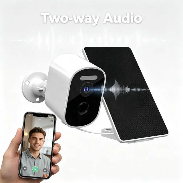 Alt view image 5 of 7 - Solar Security Camera Wireless Outdoor, 2-Way Audio Color Night Vision
