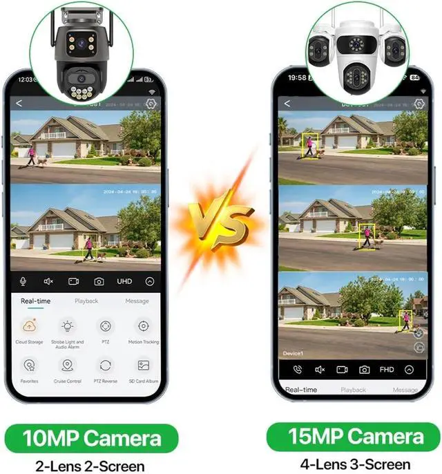 Alt view image 4 of 4 - 15MP PTZ Smart Camera - 3-Screen Outdoor
