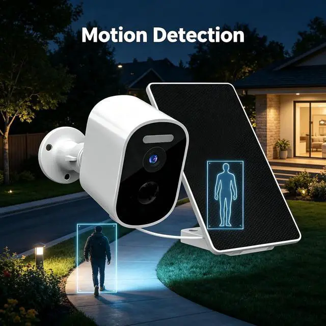 Alt view image 6 of 7 - Solar Security Camera Wireless Outdoor, 2-Way Audio Color Night Vision