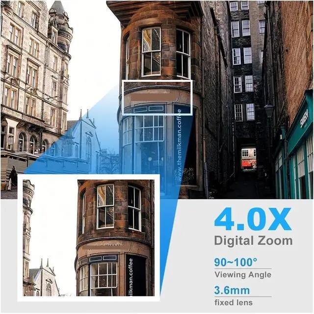 Alt view image 2 of 6 - 8MP Security Survillance PTZ Camera WiFi IP Outdoor 4X Zoom Cameras AI Human Tracking Two-Way Audio HD Night Color Cam
