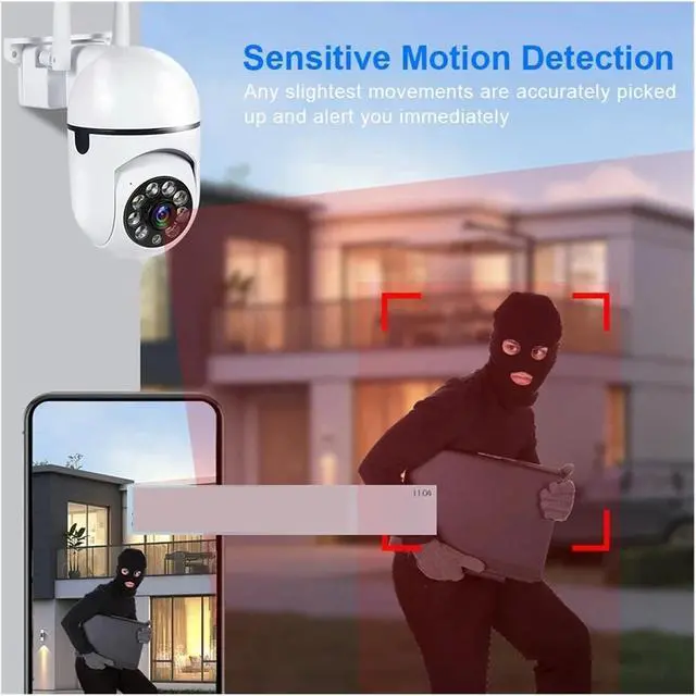 Alt view image 6 of 6 - 8MP Security Survillance PTZ Camera WiFi IP Outdoor 4X Zoom Cameras AI Human Tracking Two-Way Audio HD Night Color Cam