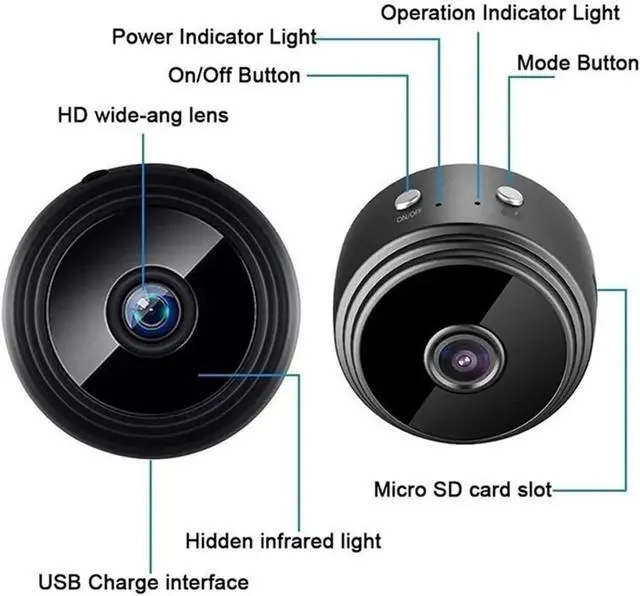 Alt view image 4 of 6 - 1080P HD WiFi Mini A9 Camera Surveillance Cameras Sensor Camcorder Web Video Smart Home Safety Security Camera