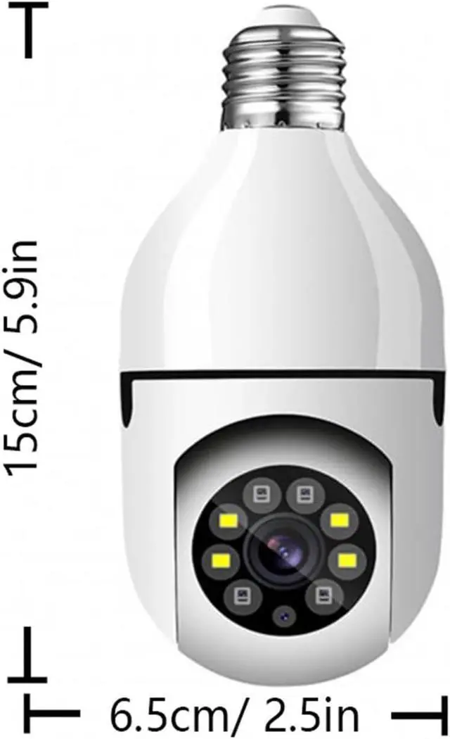 Alt view image 2 of 7 - Lamp Bulb Camera 360° Swivelling IP Camera 1080p Outdoor Waterproof Night Zoom
