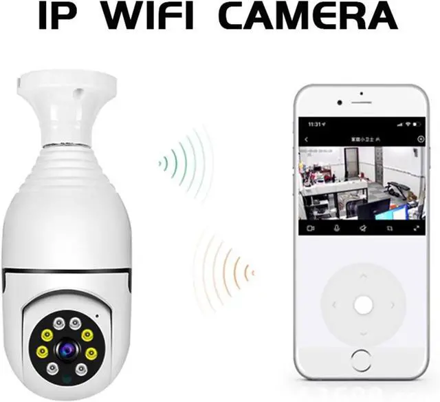 Alt view image 3 of 7 - Lamp Bulb Camera 360° Swivelling IP Camera 1080p Outdoor Waterproof Night Zoom