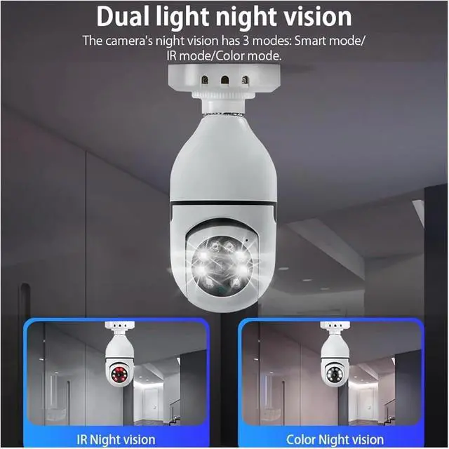 Alt view image 7 of 7 - Lamp Bulb Camera 360° Swivelling IP Camera 1080p Outdoor Waterproof Night Zoom