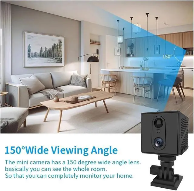 Alt view image 3 of 7 - 64GB 4G SIM Card Mini Camera 5MP 3000mAh Battery WiFi Night Vision Motion Detection CCTV Two-Way Voice IP Camera(WiFi Add 32GB Card)