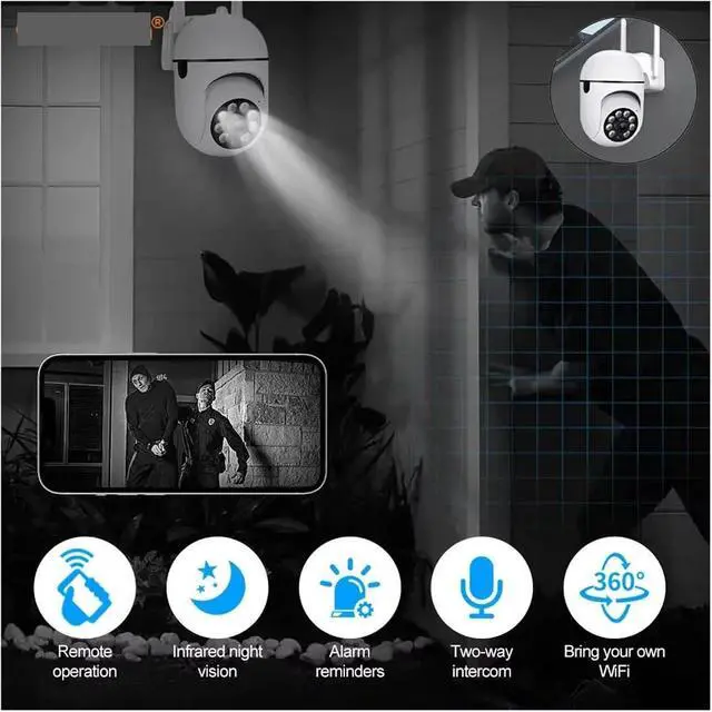 Alt view image 4 of 6 - ICam365 2MP IP Camera Smart Outdoor Home Security WiFi CCTV Surveillance with Color Night Vision HD 2-Way Audio 1080P(US Plug)