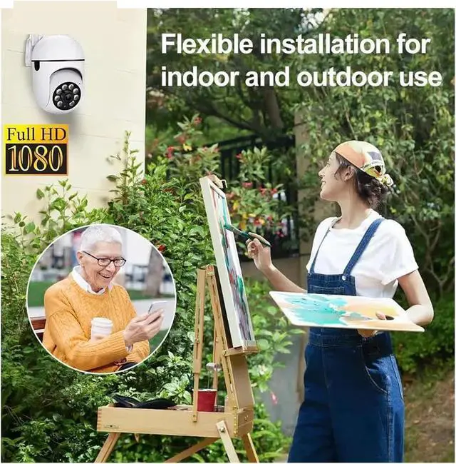 Alt view image 5 of 6 - ICam365 2MP IP Camera Smart Outdoor Home Security WiFi CCTV Surveillance with Color Night Vision HD 2-Way Audio 1080P(US Plug)