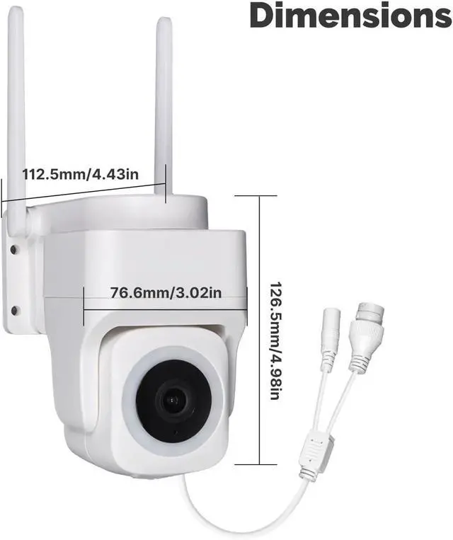 Alt view image 7 of 7 - 3MP Tuya WiFi Security Camera, Wireless & RJ45 Wired, IP65 Waterproof with Auto Tracking Full Color Night Vision(Smart Outdoor Camera)