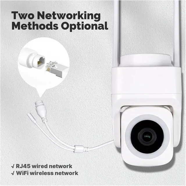 Alt view image 3 of 7 - 3MP Tuya WiFi Security Camera, Wireless & RJ45 Wired, IP65 Waterproof with Auto Tracking Full Color Night Vision(Smart Outdoor Camera)
