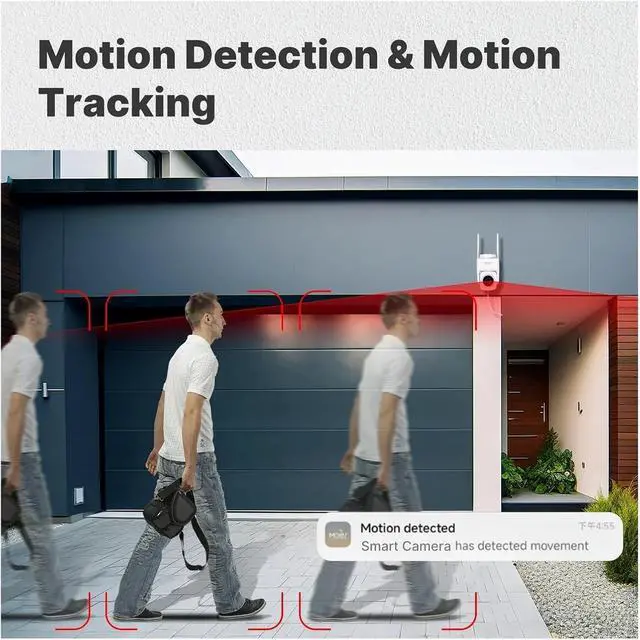 Alt view image 6 of 7 - 3MP Tuya WiFi Security Camera, Wireless & RJ45 Wired, IP65 Waterproof with Auto Tracking Full Color Night Vision(Smart Outdoor Camera)