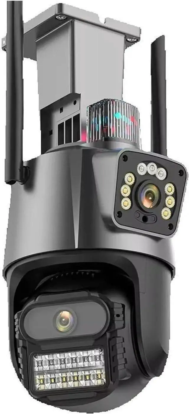 Main image of 8MP 6K Outdoor WiFi PTZ Security Camera, Three Lens 8X Zoom Auto Tracking Surveillance Cam(UK Plug,8MP with 128G Card)