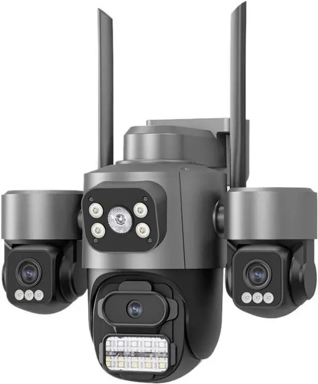 Main image of 15MP 3-Screen WiFi Outdoor Security Camera, Auto Tracking Color Night Vision 2-Way Audio IP Surveillance Cam(UK Plug,15MP with 32G)