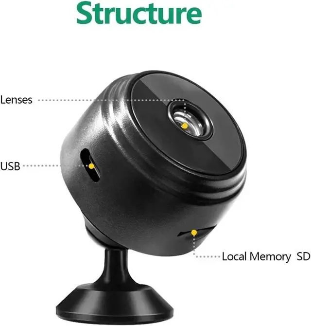 Alt view image 6 of 6 - Surveillance Cameras with WiFi 1080P HD Mini Camera Sensor Night Vision Camcorder Web Video Surveillance
