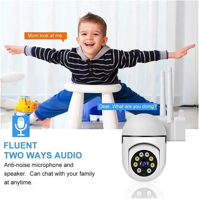 Alt view image 4 of 7 - Plus 1080P PTZ WiFi IP Camera Audio CCTV Surveillance 4X Zoom Night Full Color Waterproof H.264 Audio Security(US Plug,Camera add 32G)