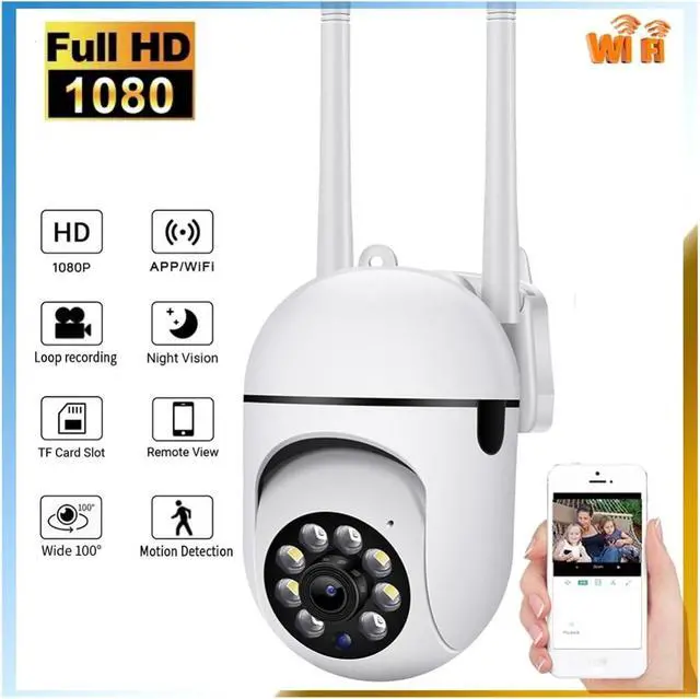 Alt view image 3 of 7 - Plus 1080P PTZ WiFi IP Camera Audio CCTV Surveillance 4X Zoom Night Full Color Waterproof H.264 Audio Security(US Plug,Camera add 32G)
