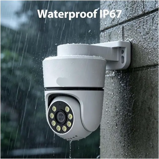 Alt view image 3 of 7 - 5MP 4K Outdoor PoE PTZ Security Camera, Color Night Vision Motion Detection(4K 8MP_White)