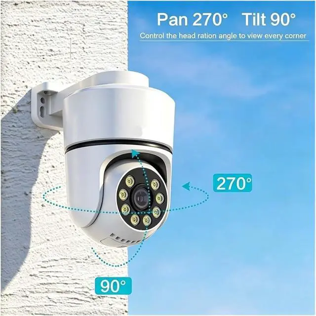 Alt view image 4 of 7 - 5MP 4K Outdoor PoE PTZ Security Camera, Color Night Vision Motion Detection(4K 8MP_White)