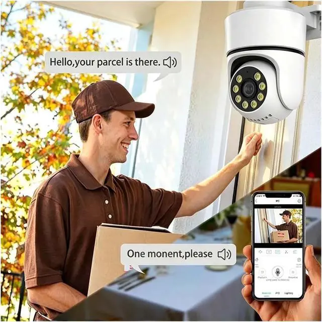 Alt view image 5 of 7 - 5MP 4K Outdoor PoE PTZ Security Camera, Color Night Vision Motion Detection(4K 8MP_White)