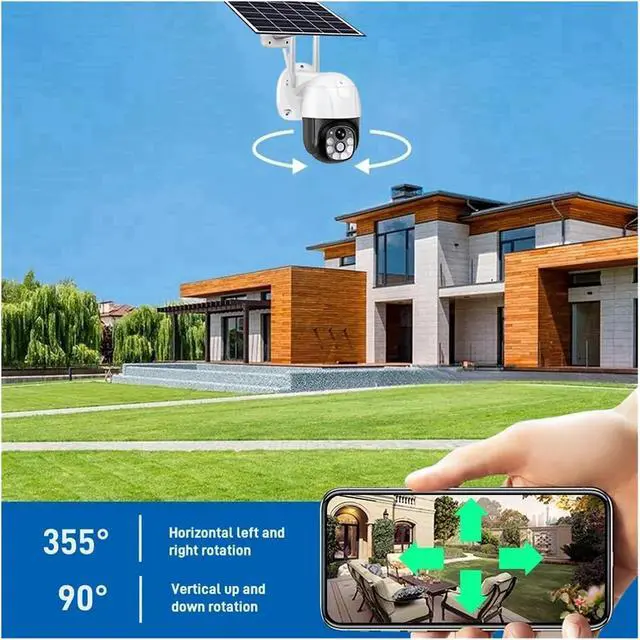 Alt view image 6 of 7 - Outdoor Solar Camera 4G SIM Card HD 5MP Monitor PTZ Battery IP Camera Color Night Vision PIR Detection Security CCTV(4G Cam No Card)