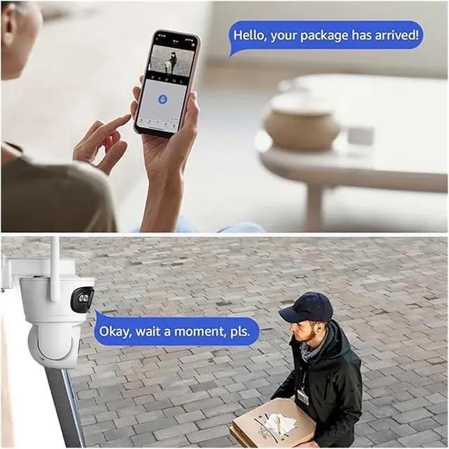 Alt view image 7 of 7 - 2K 6MP Solar WiFi Outdoor Security Camera, Dual Lens Two-Way Audio Surveillance Cam(Camera add 32G Card)