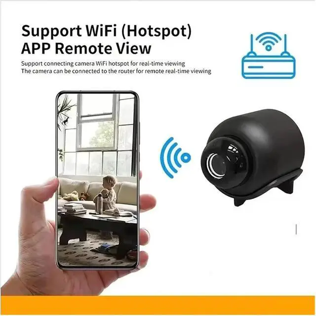 Alt view image 3 of 6 - X5 Mini Camera 1080P HD WiFi Night Vision Motion Detection Video Camera Home Security Camcorder Audio Video Recorder