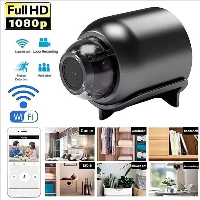 Alt view image 2 of 6 - X5 Mini Camera 1080P HD WiFi Night Vision Motion Detection Video Camera Home Security Camcorder Audio Video Recorder