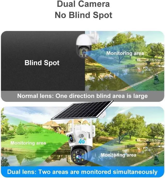 Alt view image 6 of 7 - Security Cameras 4G Outdoors PIR Human Detection Solar CCTV Digital V380 Pro Electronics Night Vision Surveillance Recorder(Silver 4G 64G Card_PAL)