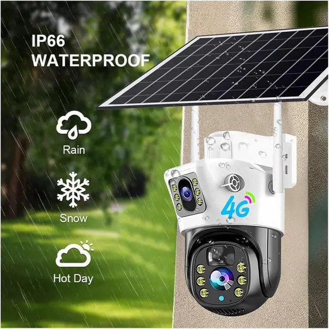 Alt view image 5 of 7 - Security Cameras 4G Outdoors PIR Human Detection Solar CCTV Digital V380 Pro Electronics Night Vision Surveillance Recorder(Silver 4G 64G Card_PAL)