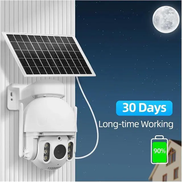 Alt view image 4 of 6 - P2P Human Tracking Blacklight Full Color 1080P HD Solar Power 4G IP PTZ Camera 14400mAh Battery Camera