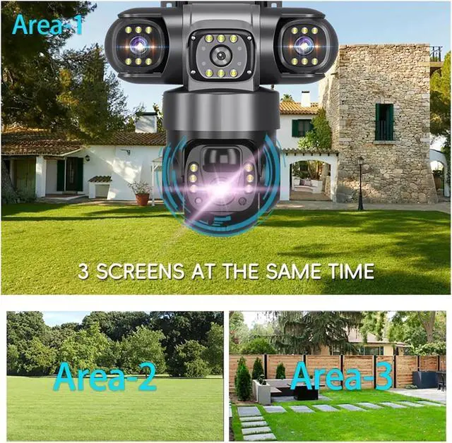 Alt view image 7 of 7 - Solar 4G Security Camera - 12MP 3-Lens