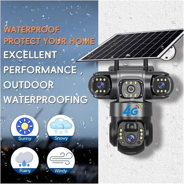 Alt view image 5 of 7 - Solar 4G Security Camera - 12MP 3-Lens