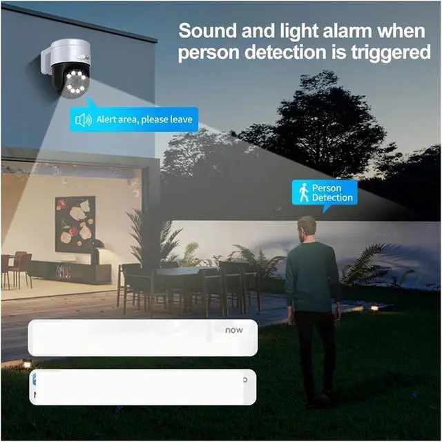 Alt view image 4 of 6 - 8MP 4K PTZ IP Camera Outdoor AI Face Detection Audio H.265CCTV RTSP Humanoid Detection Security Camera(8MP Face Camera 128G)