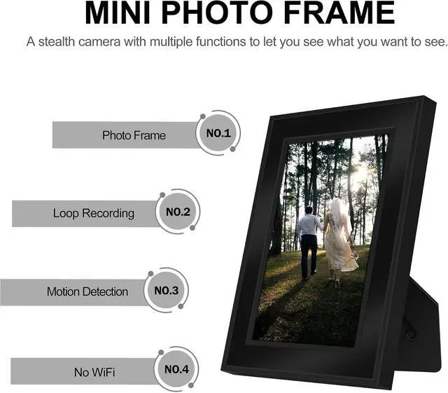 Alt view image 2 of 7 - Photo Frame Hidden Camera Mini Spy Video Recorder, Nanny Cam No WiFi