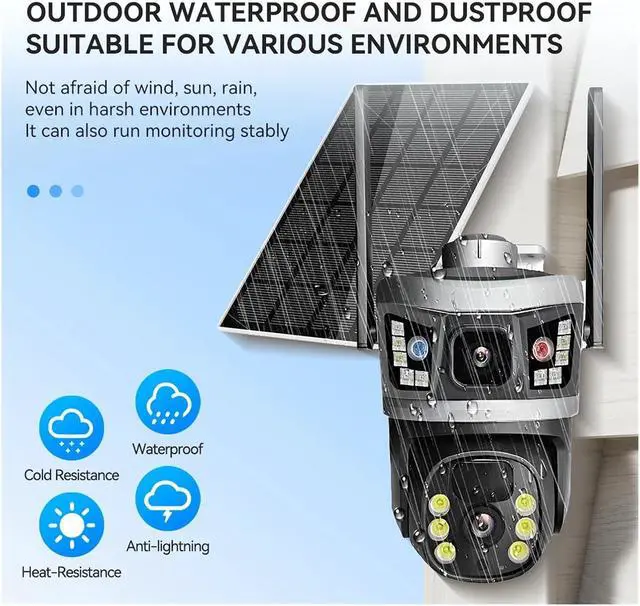 Alt view image 2 of 7 - 6MP UHD V380pro APP 10X Solar Power 4G for Dome Camera AI Humanoid Detection Home Security CCTV Monitor(No Card)