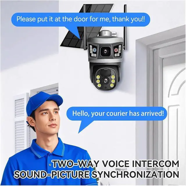 Alt view image 5 of 7 - 6MP UHD V380pro APP 10X Solar Power 4G for Dome Camera AI Humanoid Detection Home Security CCTV Monitor(No Card)