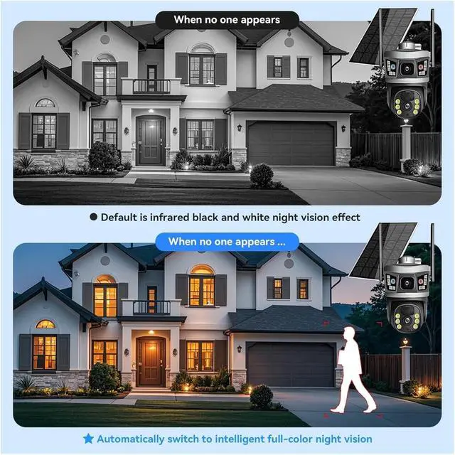 Alt view image 7 of 7 - 6MP UHD V380pro APP 10X Solar Power 4G for Dome Camera AI Humanoid Detection Home Security CCTV Monitor(No Card)