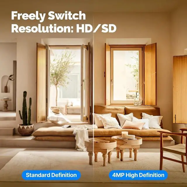 Alt view image 3 of 7 - Tuya WiFi Indoor Pan/Tilt Smart Security Camera 4MP HD Infrared Night Vision Motion Sound Detection Monitor Panoramic Patrol(Smart Camera 32G)