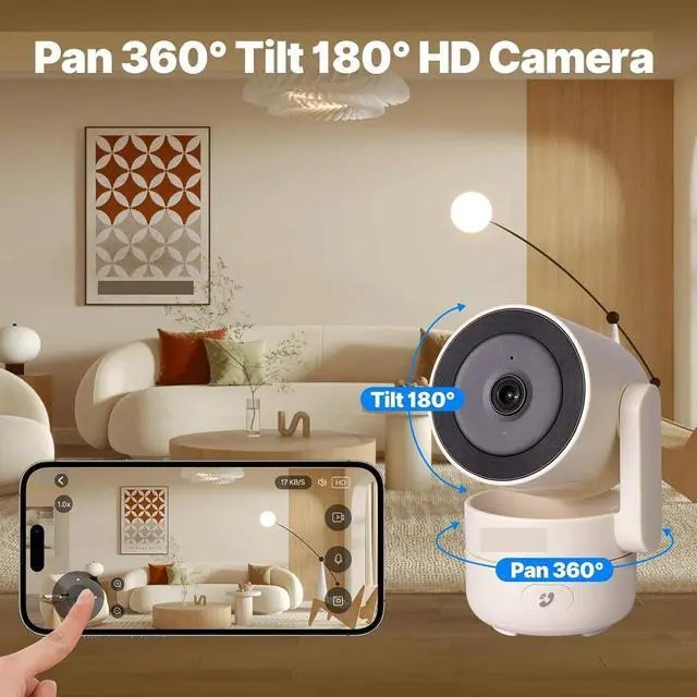 Alt view image 4 of 7 - Tuya WiFi Indoor Pan/Tilt Smart Security Camera 4MP HD Infrared Night Vision Motion Sound Detection Monitor Panoramic Patrol(Smart Camera 32G)