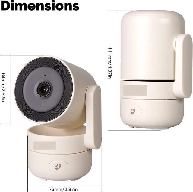 Alt view image 7 of 7 - Tuya WiFi Indoor Pan/Tilt Smart Security Camera 4MP HD Infrared Night Vision Motion Sound Detection Monitor Panoramic Patrol(Smart Camera 32G)