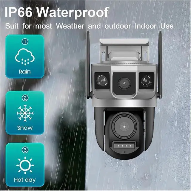 Alt view image 5 of 7 - 12MP 4G SIM Card Camera Outdoor 2 Lens 3 Frame PTZ CCTV Auto Tracking 6K HD Night Vision Security PIR Human Detection IP Camera(EU Plug_4G CCTV 32 Card)