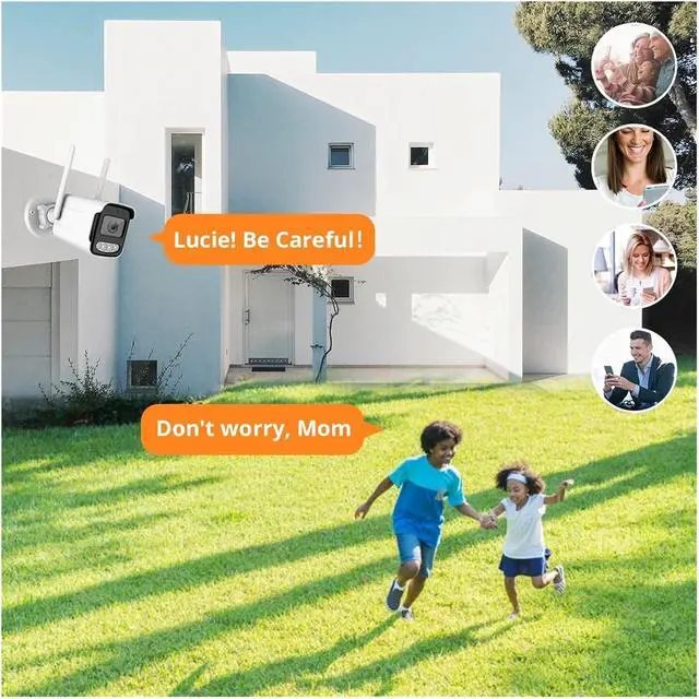 Alt view image 6 of 7 - 8MP 4K IP Camera WiFi 5MP AI Human Detect ICSee CCTV Bullet Outdoor Surveillance Security Protection Video Camera Cam(US Plug,8MP 64G TF Card)