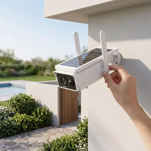 Alt view image 2 of 7 - banapoy Solar Security Cameras Wireless Outdoor, 3MP WiFi Outdoor Camera with Full Color 1080P Night Vision, 24/7 Recording, AI Motion Detection, for Home Courtyard