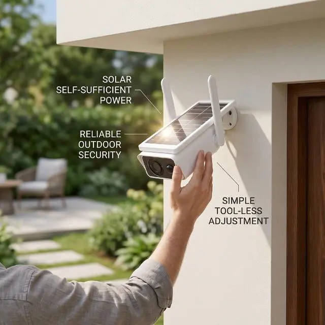 Alt view image 4 of 7 - ciciglow Solar Security Camera, Wi Fi, 24/7 Continuous Recording, AI Detection, Outdoor Camera Wireless with 1080P Full Color Night Vision, 3MP 2.5K Resolution