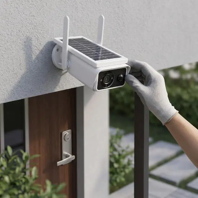 Alt view image 6 of 7 - Dpofirs Solar Security Camera, 2.5K WiFi Outdoor Camera with AI Human Vehicle Detection, PTZ Auto Tracking, Color Night Vision, 24/7 Recording, IP66