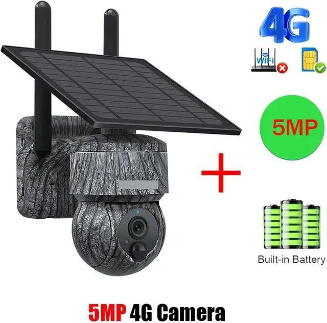 Alt view image 2 of 7 - 5MP 4MP WiFi PTZ Solar Camera 4G SIM with Solar Panel Two Way Audio Security Protection CCTV Camera Battery Cam(5MP 4G)